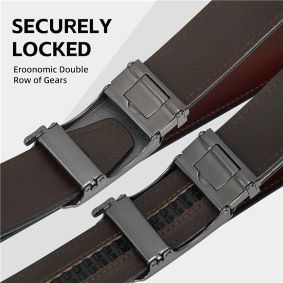 West Leathers Men's Ratchet Belt 100% Italian Cow Leather Belts - Adjustable - Picture 7 of 8